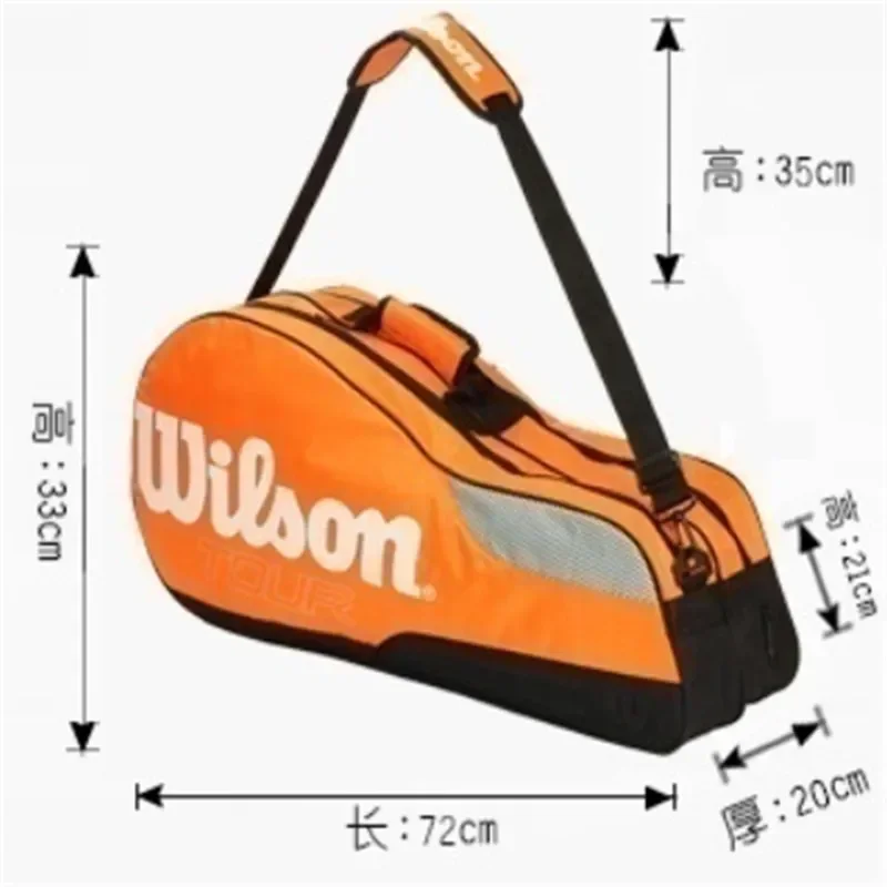 Wilson grande capacidade ao ar livre à prova dwaterproof água badminton raquete de tênis saco de golfe colocar tênis equipamentos esportivos ombro saco esportivo