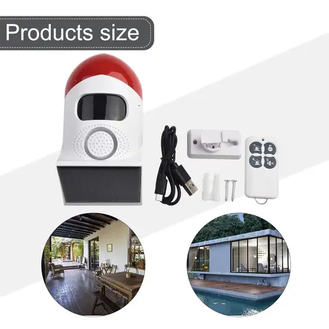 Alarma de Seguridad de Alta Calidad, Nueva, con Sensor Infrarrojo, Luz Solar, 6-8 Horas de Duración, Inducción de Cuerpo Humano, Polisilicio