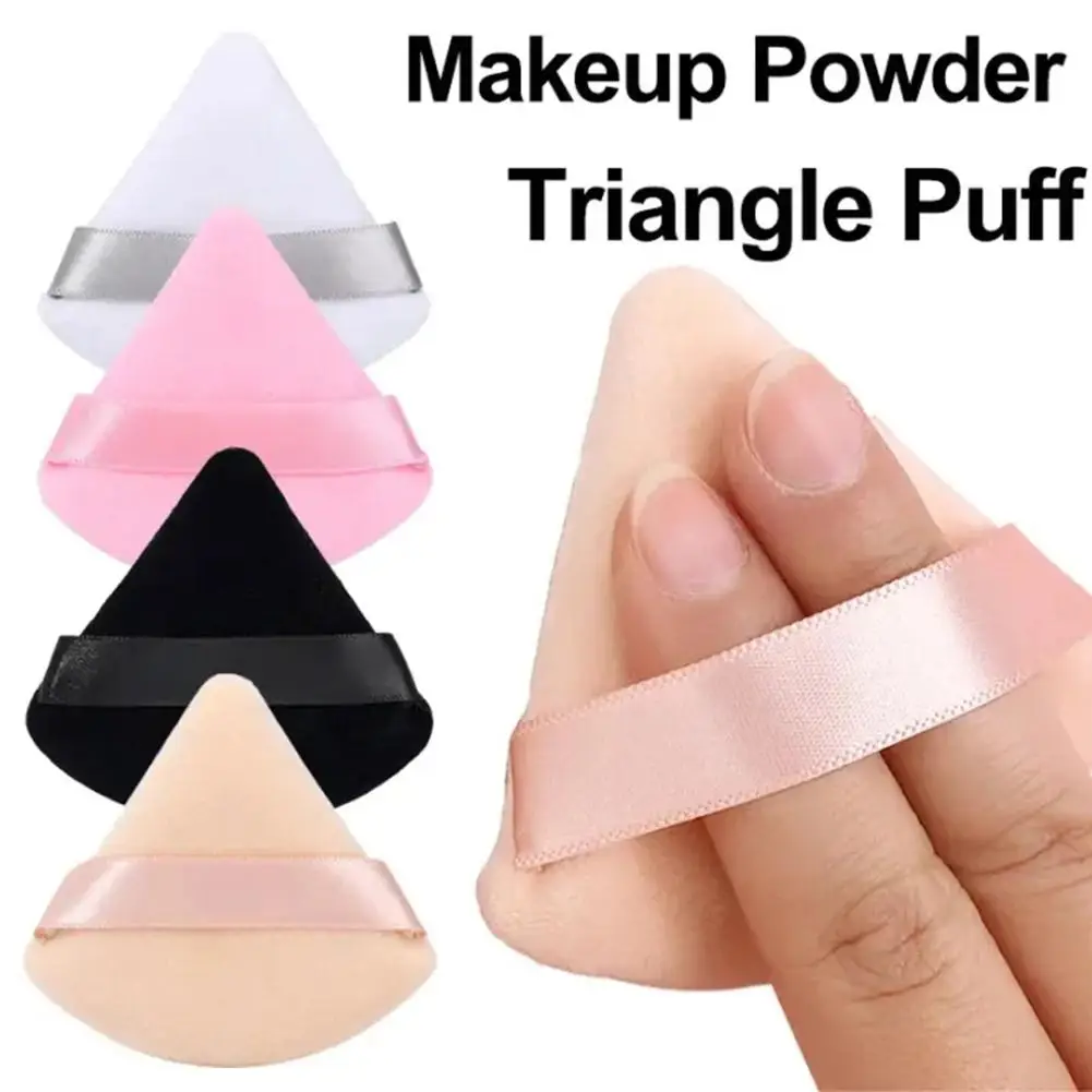 Triangolo Velluto Soffio di polvere Pizza Farine Mini Spugna per il viso Trucco Cosmetici leggeri Strumento per il trucco Lavabile per il trucco del viso