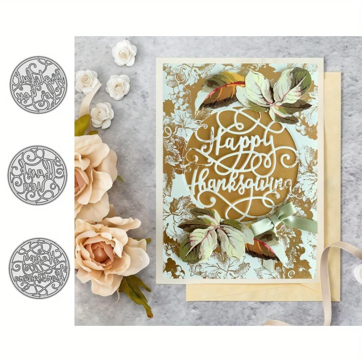2025 Neuankömmling Grateful Calligraphic Sentiment Metall-Stanzformen für DIY Scrapbooking, Kartenherstellung, Schablonen, Fotoalben