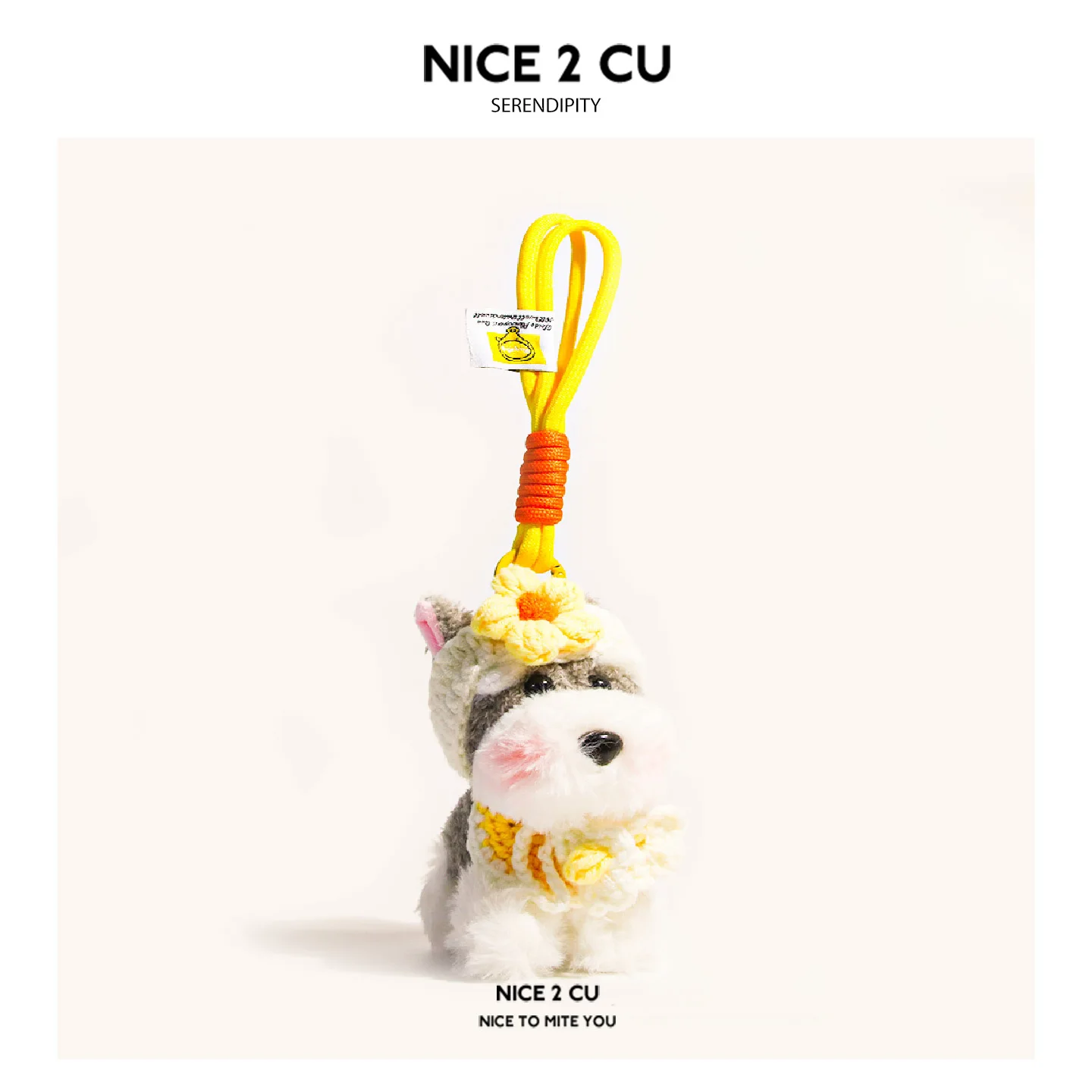 

Cute Plush Puppy Schnauzer Doll Bag Pendant Pendant Keychain Accessories Best Friend Gift Couple