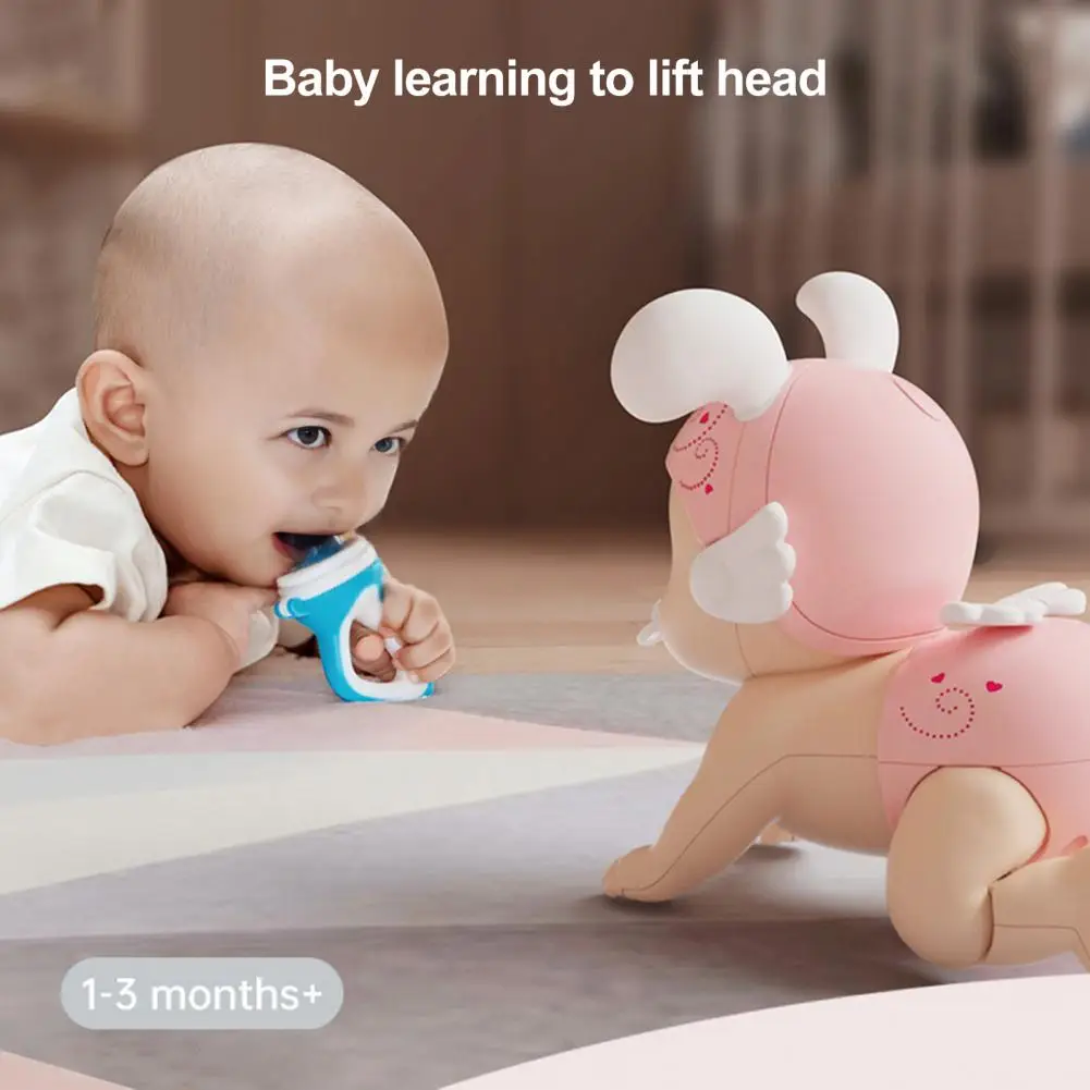Kids Crawling Doll Toy Baby Doll Toy with Music Light Usb Rechargeable Infant Toddler Boys Girls Walking Crawling Learning Doll
