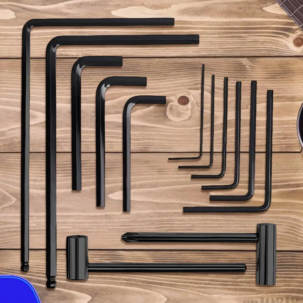 13pcs/Set L Shaped Hex Hexagon Key Allen Wrench Guitar Neck Truss Rod Adjustment Wrench Screwdriver Tool Kit Accessories