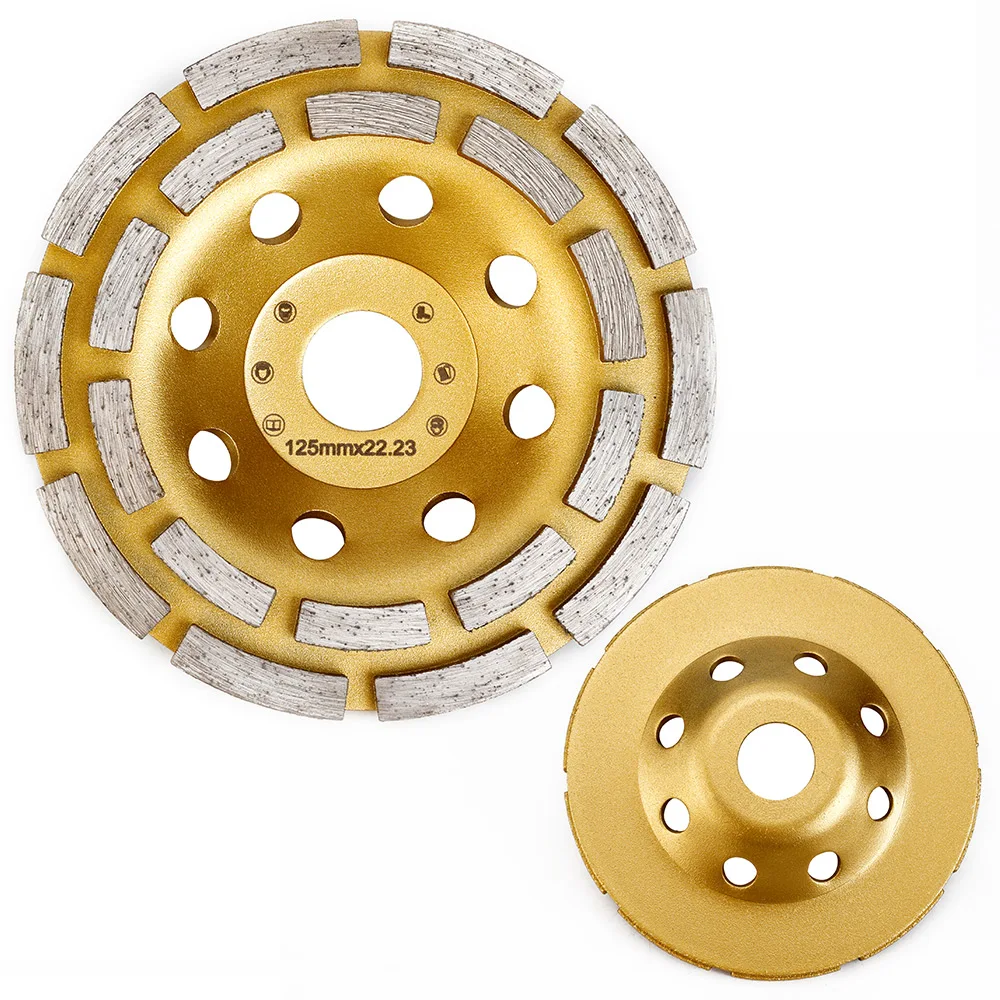 115 125mm Double Layer Diamond Cup Grinding Wheel High Efficiency for Concrete Granite Stone Grinding Deburring Polishing