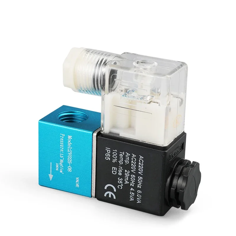 12V 24V 220V Pneumatic Electric Solenoid Valve 2 Position 2 Port Normally Closed Air Magnetic Valve 6mm 8mm Hose Barb Connection