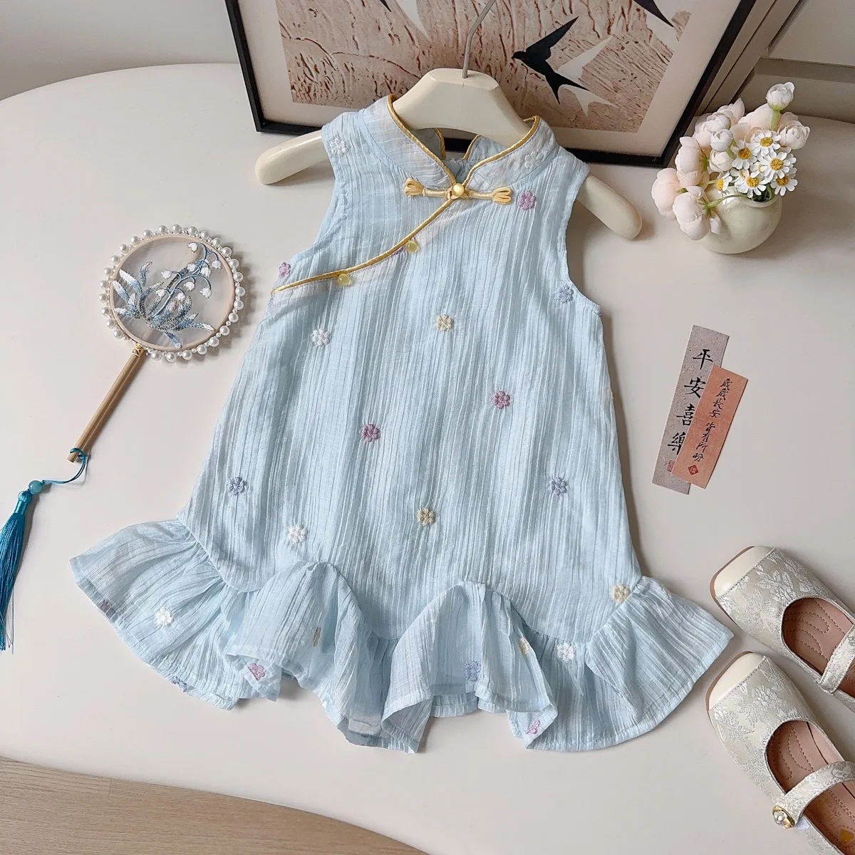 Girls dresses Summer Children's Princess Clothes Vest Sleeveless Dress For Baby Girl Birthday Party Dress Kids Cute Outfits 6 7Y