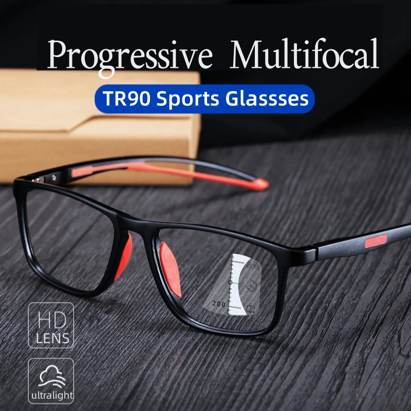 

New Trend Anti-blue Sports Multifocal Eyeglasses Fashion HD Lens Reading Glasses Men Women Multifunctional Near and Far Eyewear