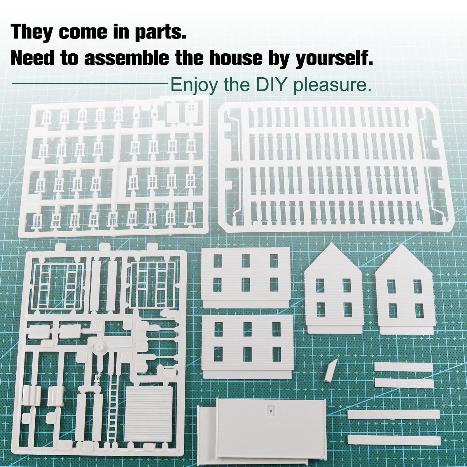 Evemodel N Scala 1:160 Kit casa decorata modello a due piani smontato non verniciato JZN5881JJ