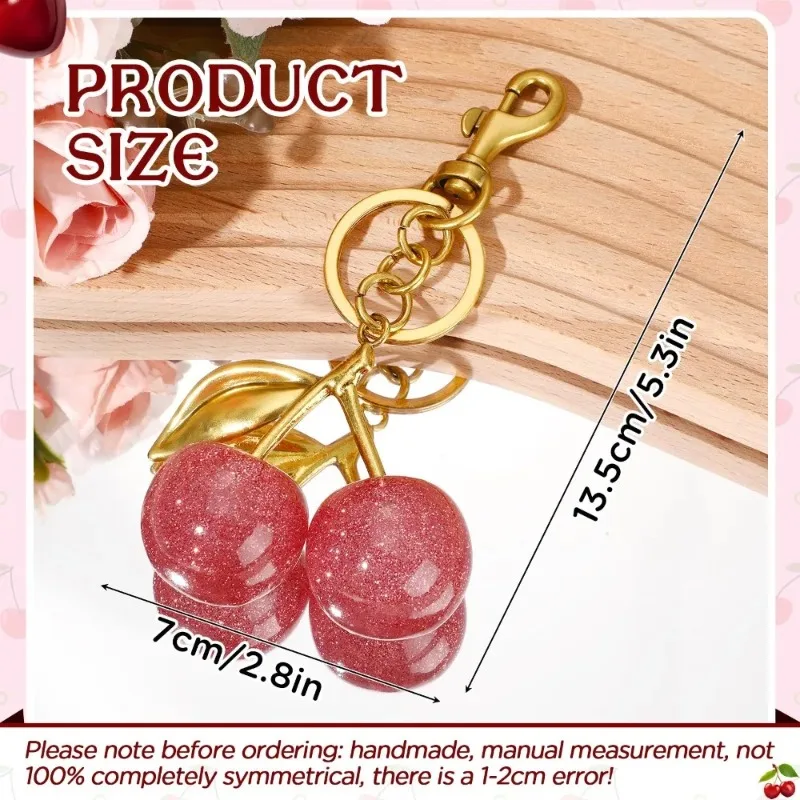 عالية الجودة الصلب قلادة الكرز حقيبة سلسلة مفاتيح سحر الإكسسوارات لحقيبة المدرب المرأة قلادة لطيف سيارة سلسلة مفاتيح سحرية #3
