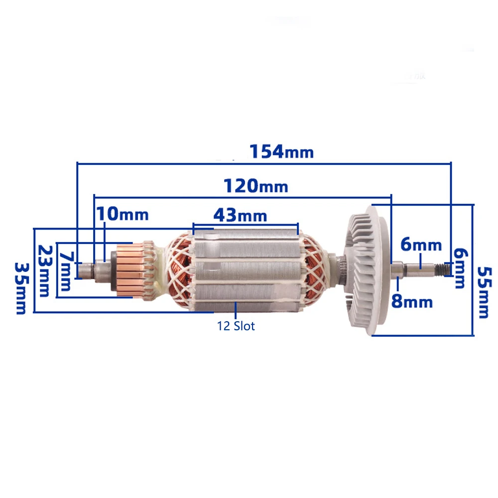 AC220-240V Drive Shaft Hammer Armature Rotor Stator For Bosch GWS6-100 GWS6-115 GWS6-125 GWS6-100E TWS6600 TWS6700 TWS6000