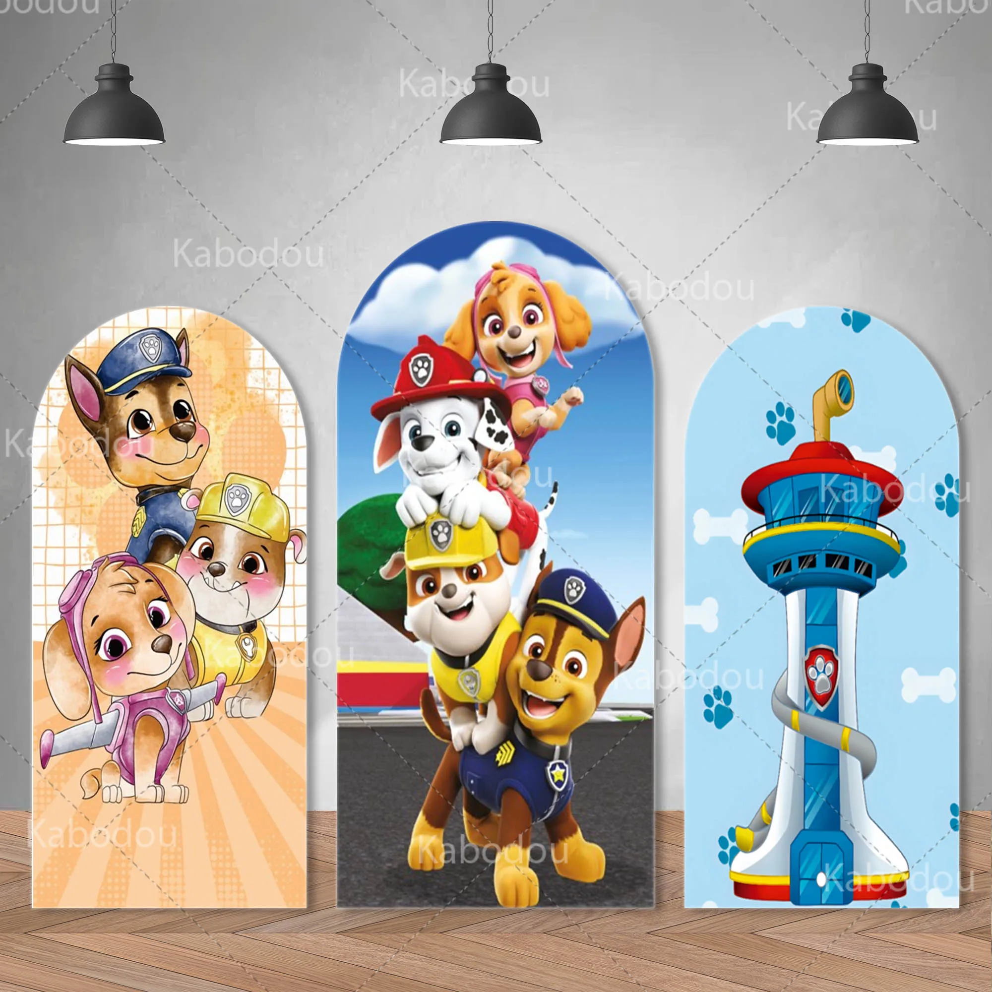 

Paw Patrols Backdrop Arch Dog Doubleside Kid Birthday Party Decoration Baby Shower Photo Photography Background Studio Prop