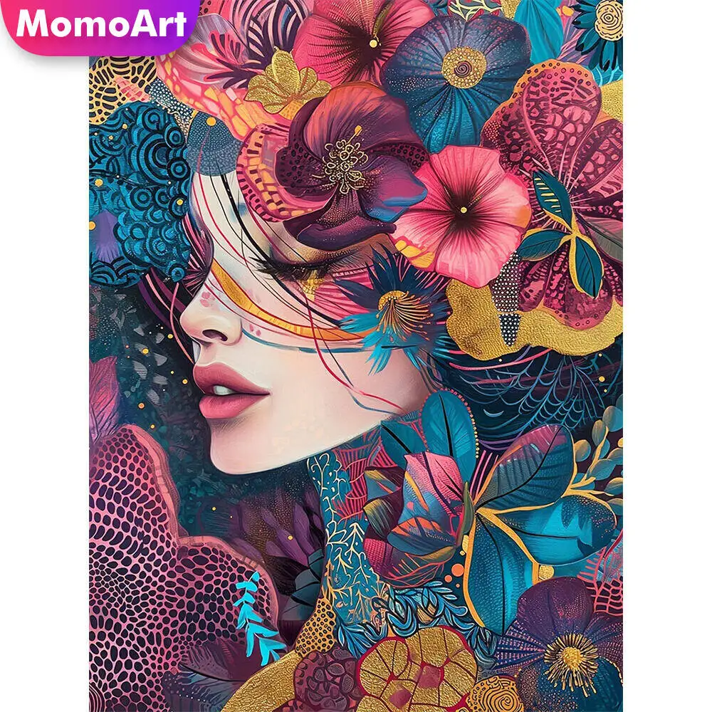 Momoart Katze Diamant Malerei Tier bunte Diamant Mosaik Bild Strass Mond Wand Dekor
