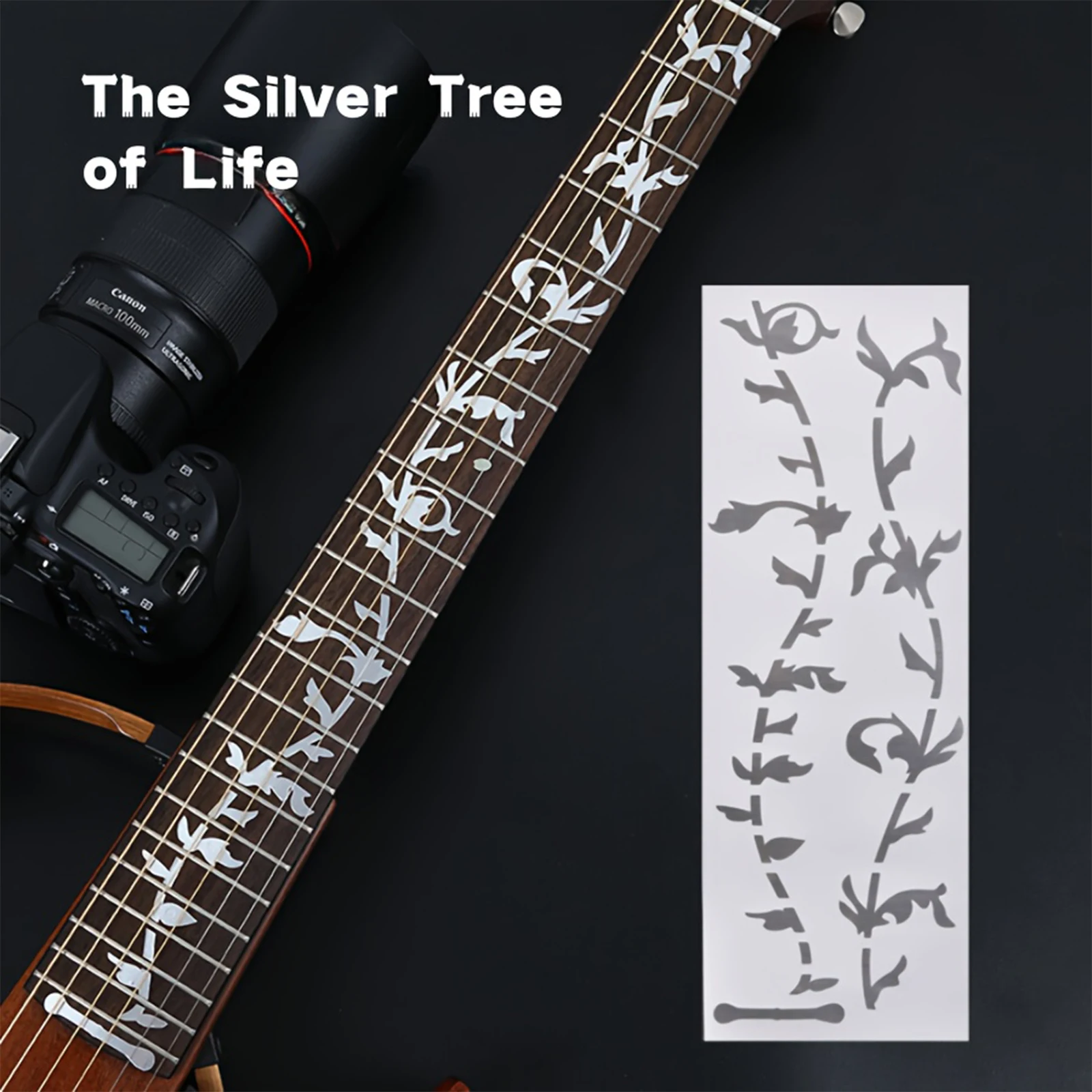 1PC Ultra Thin Guitar Fretboard Sticker Decorative Fingerboard Inlay Decal Parts for Acoustic Electric Guitar Bass Instrument Ac