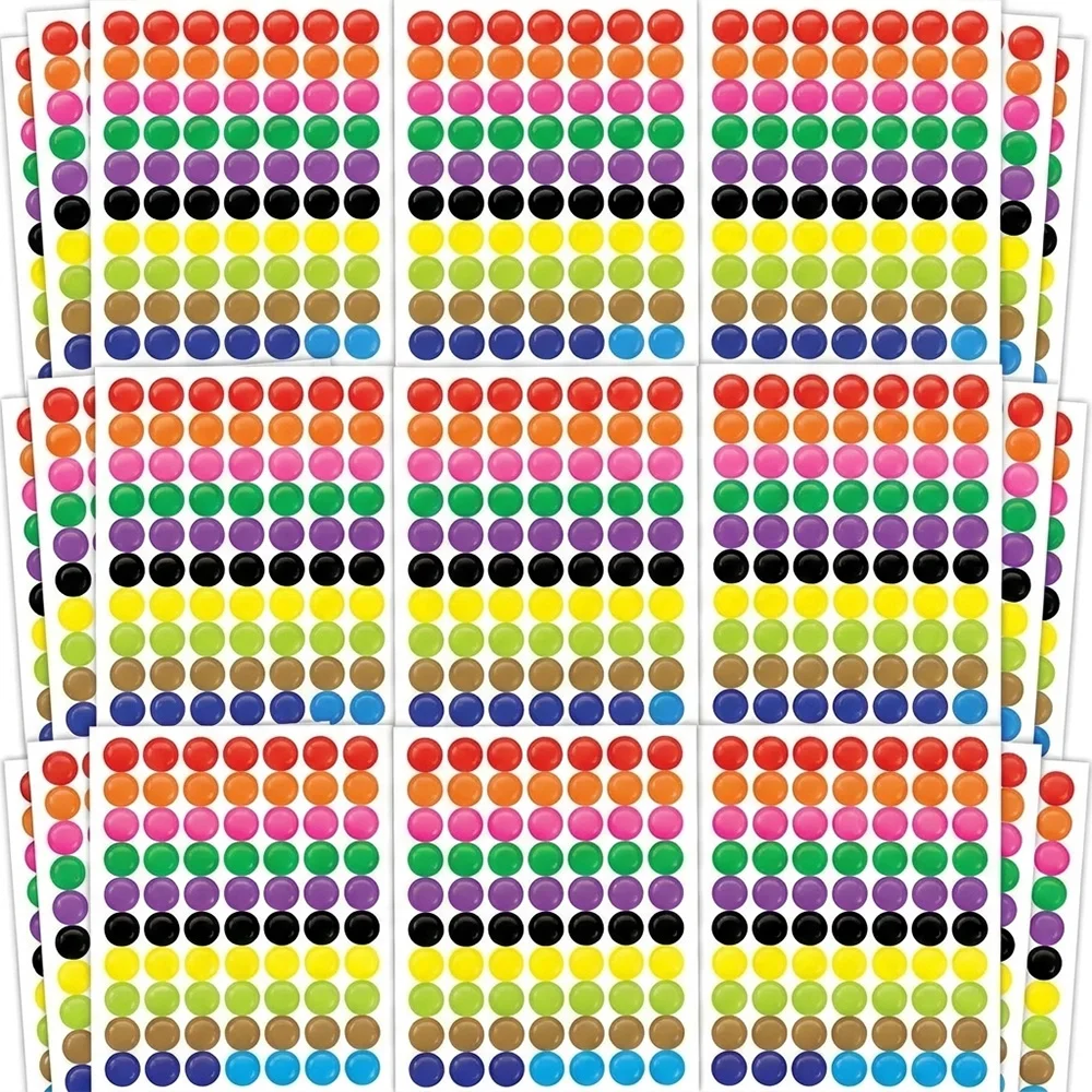 240-1920 Pcs Colored Dot Stickers Self Adhesive Round Polka Circle Labels Office Classroom Reward Markers DIY Scrapbook Diary