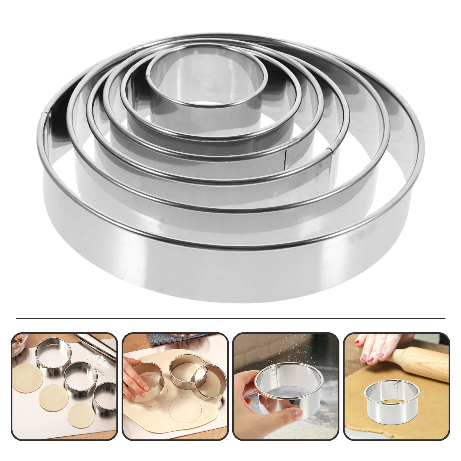 

6Pcs Dumpling Skin Maker Stainless Steel Empanada Press Pie Mold Convenient Kitchen Tool for Dumplings Ravioli Calzone Cooking