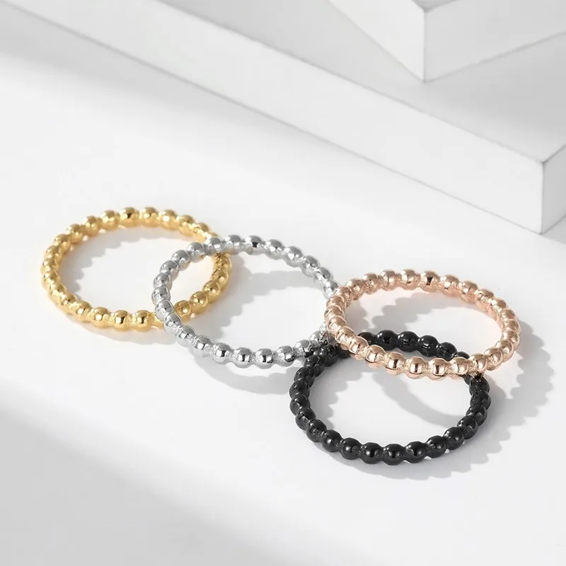 2mm koraliki pierścieniowe ze stali nierdzewnej Eternity Band dla kobiet dziewczyna rozmiar 5-11