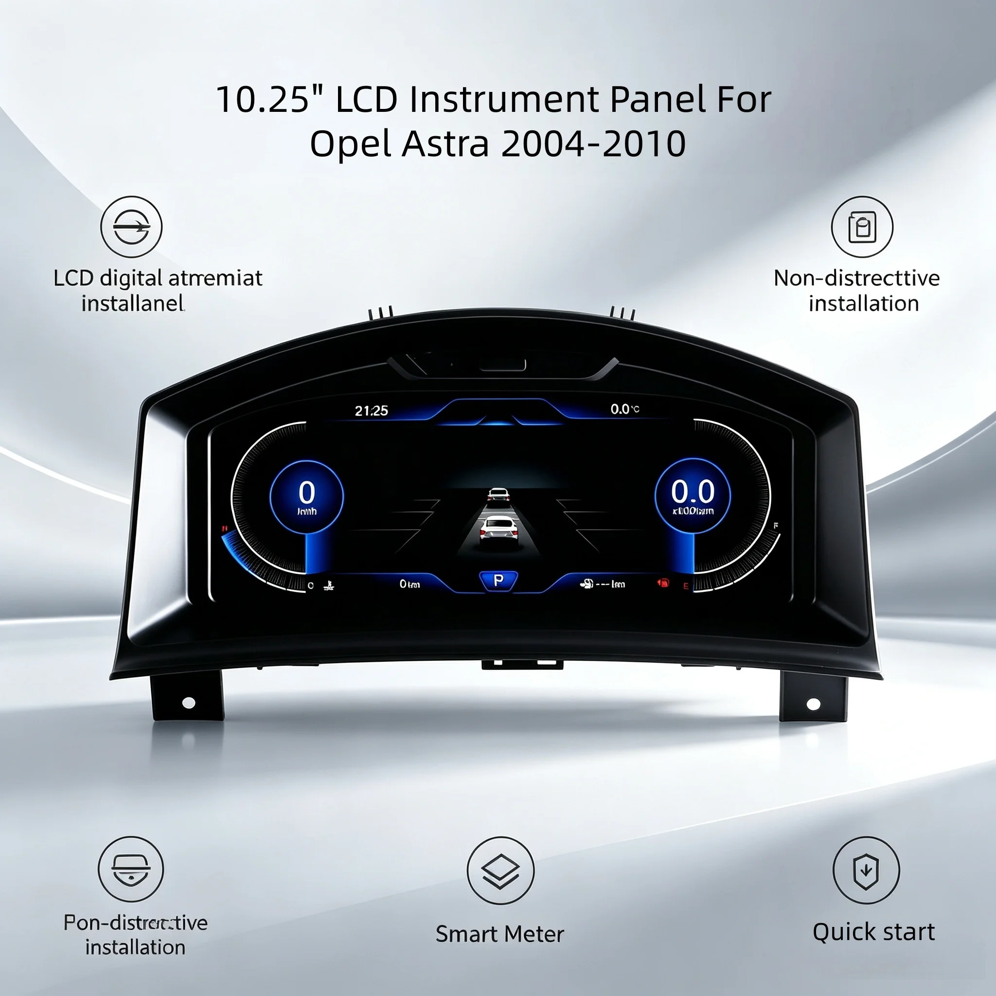 Dashboard For Opel Astra H 2004-2010 Zafira B 2005-2014 Cluster Screen Digital Speedometer LCD instrument panel 4+3 Colour UI