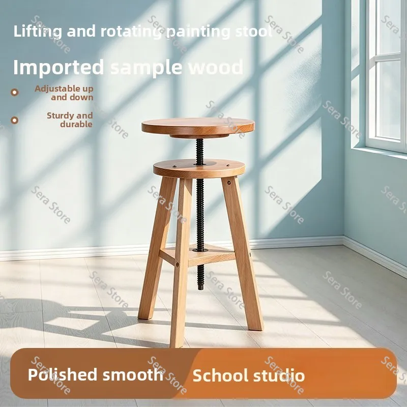 Lifting painting stool, adjustable height 360 rotating painting stool