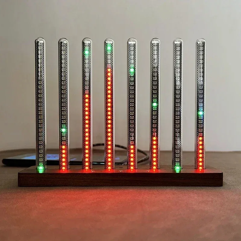 

RGB-светильник с датчиком уровня звука, LED-дисплеем, голосовым управлением, индикатором музыкального спектра, настольный светильник для игровой комнаты, атмосферный ритмичный свет