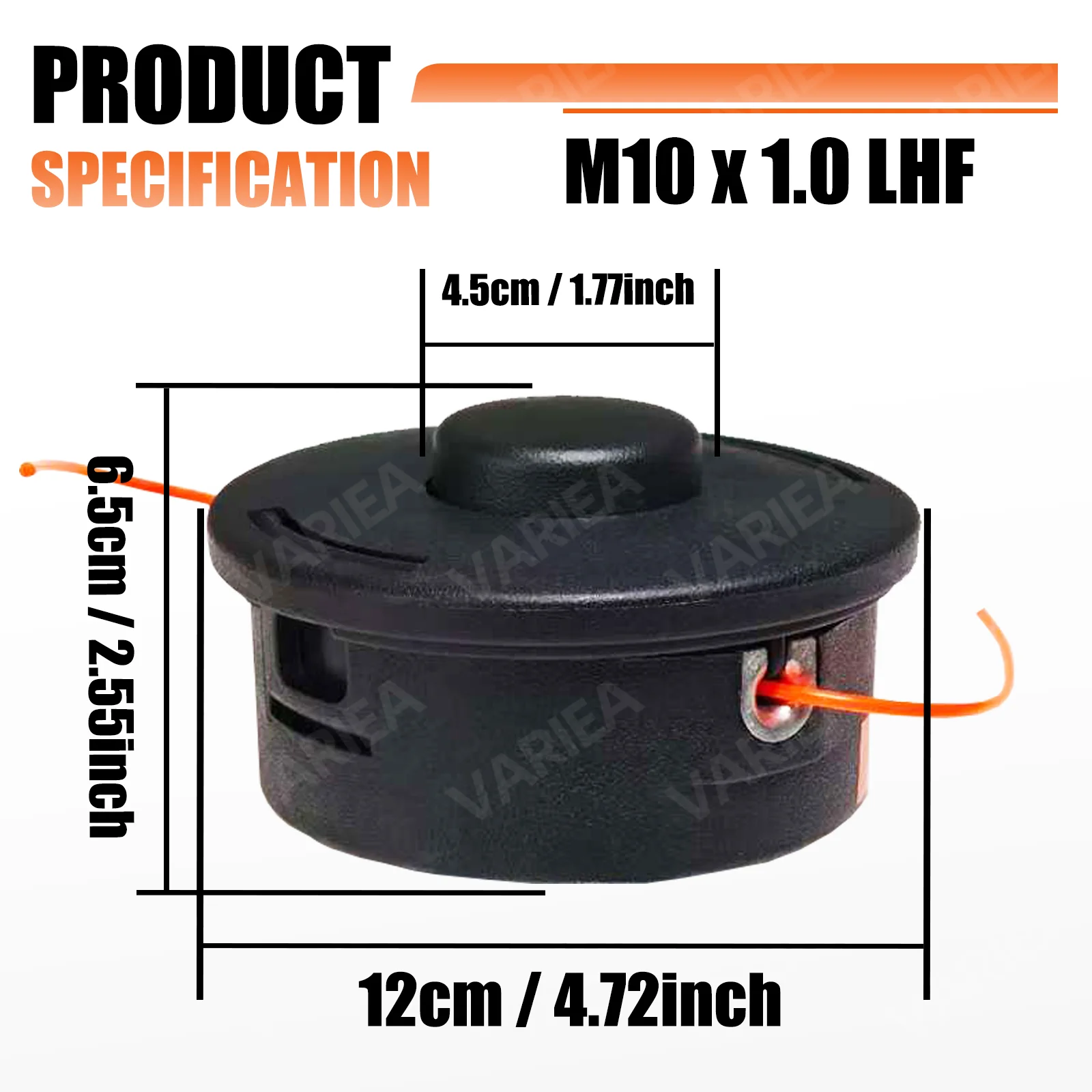VARIEA-25-2 Trmmer Head High Cutting Efficiency and Durable, Suitable for Lawn Mowing, M10 X 1.0 Thread Gardening Maintenance