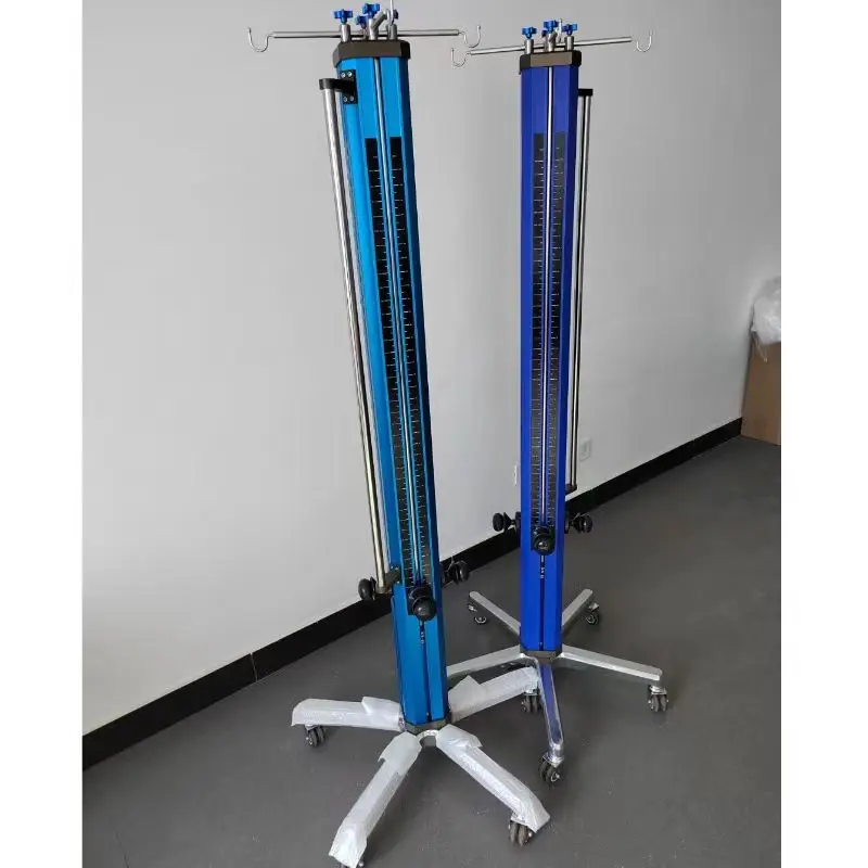 Irrigation Tower with Mechanical Lift Assist – 4-Hook Saline Stand for Orthopedics, Urology, OB/GYN, ER & OR