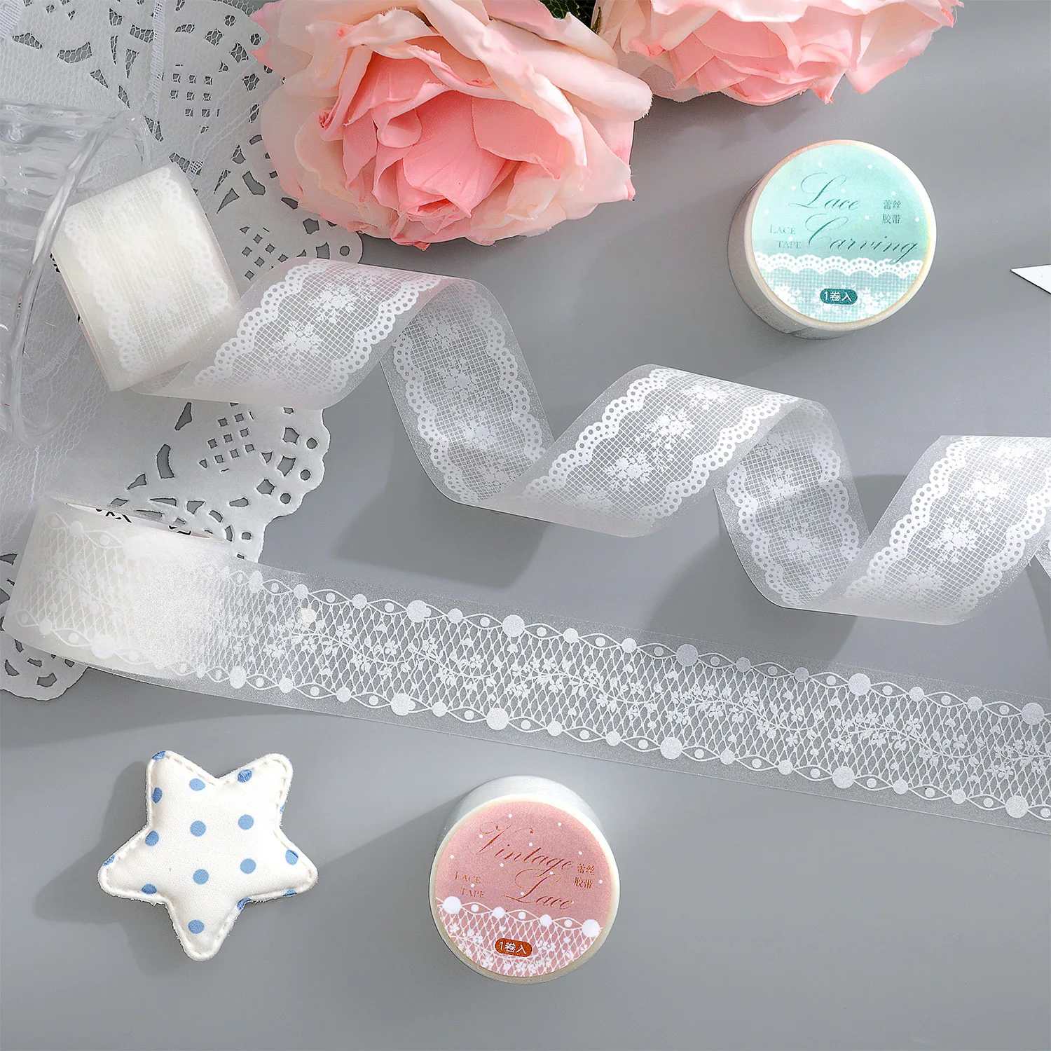 1pcs Korean Ins Cute Lace Patterned Tape Hand Account Journal Washi Tape Collage Planner Diy School Stationary Stickers