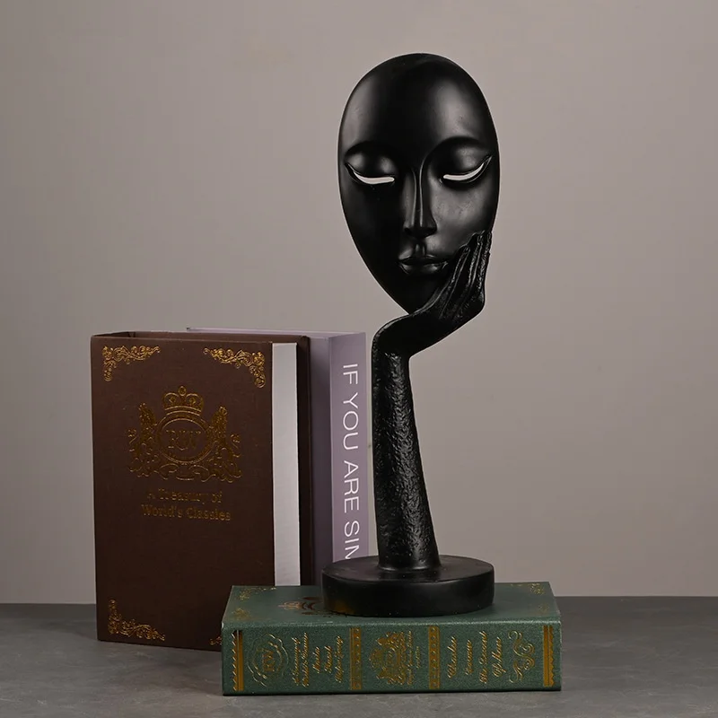 1Pc Modern House Decor Home Decoration Maison Accessories Thinker Mask Miniature Figurines for Living Room Office Corridor
