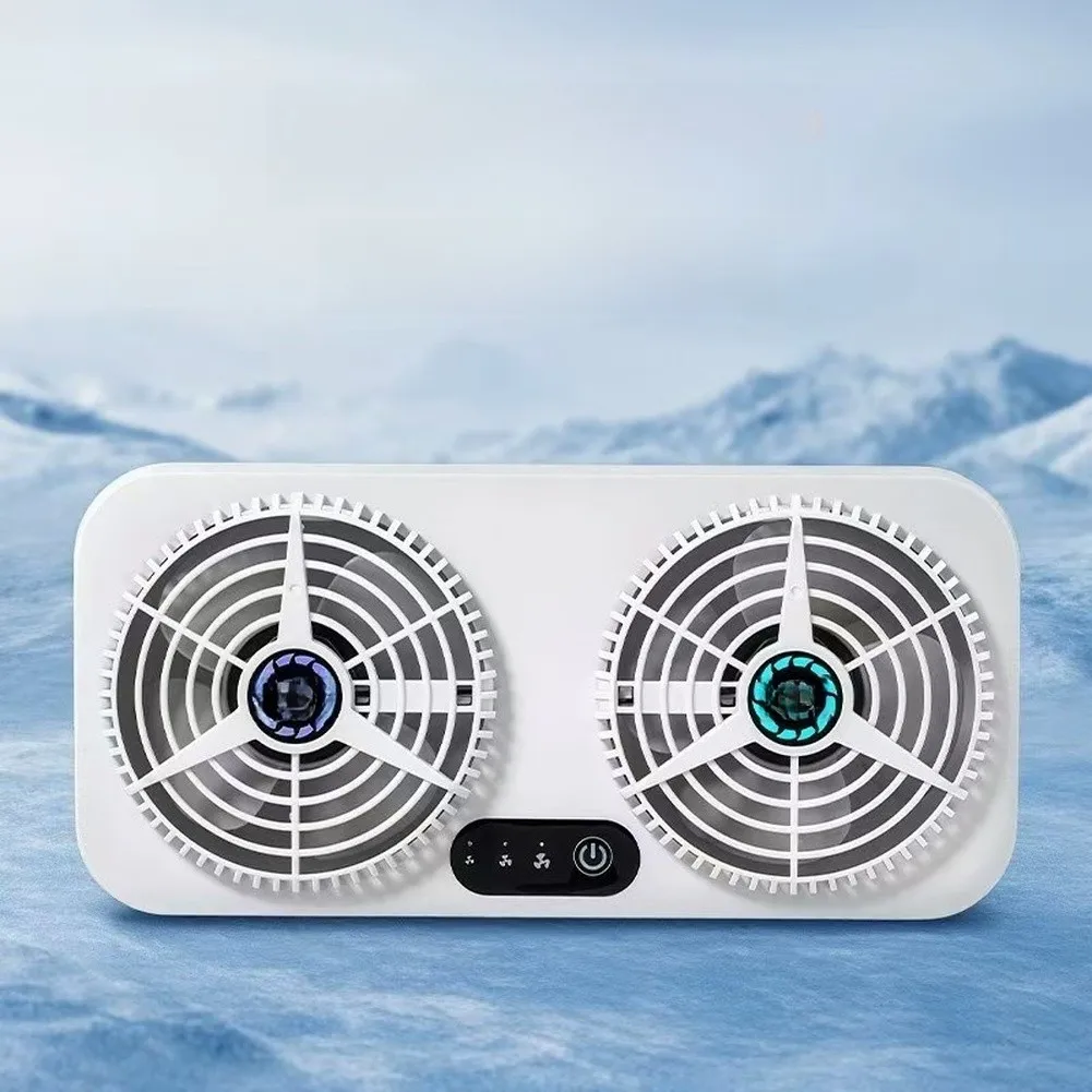 White USB Car Fan 3 Settings Portable Air Circulation Cooling Ventilator For Vehicle Truck Dashboard Interior Accessories