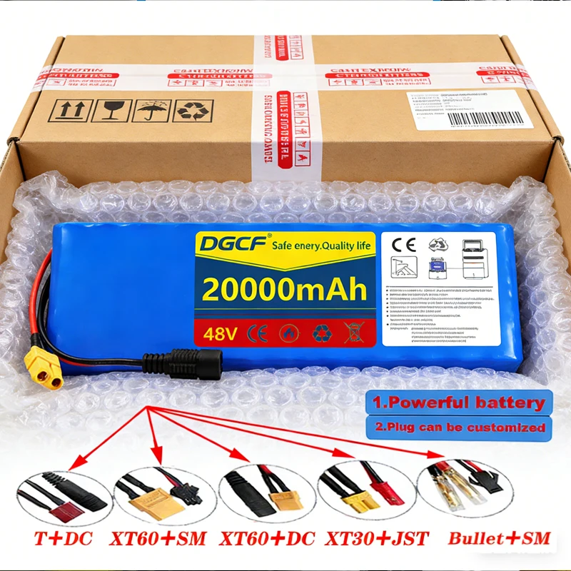 

Nouveau 13S3P 48v 30Ah batterie Lithium-Ion 48v 60000mah 1000w pour 54.6v batterie électrique puissante avec BMS