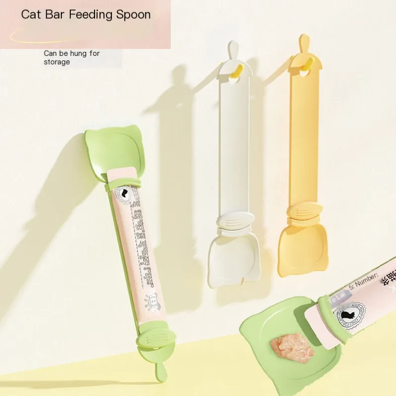 

Pet Feed Spoon Snack Extrusion Food Scoop Cat Treat Bars Squeezer Feeder Puppy Kitten Liquid Food Cereal Dispenser