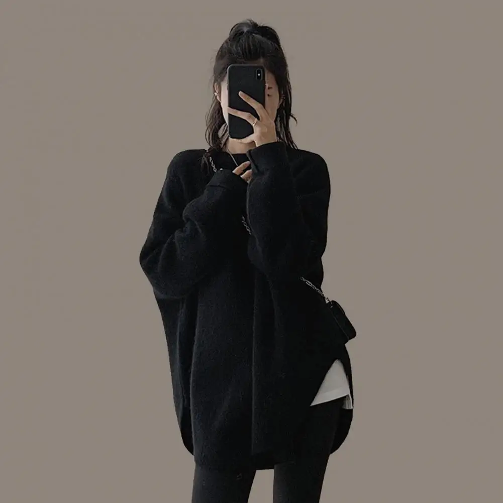 Lazy Style Oversize Femme Pullover Tops Office Lady Soft Long Sleeve Autumn 2023 OL Warm Chic Women Knitwear Sweaters Jumpers