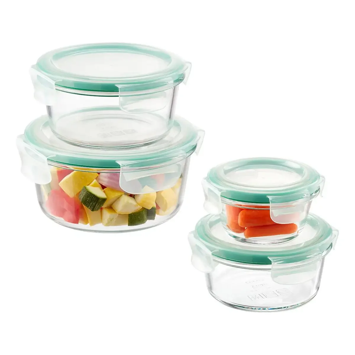 

OXO Good Grips 8-Piece Smart Seal Round Glass Food Storage Set kitchen organizer and storage container