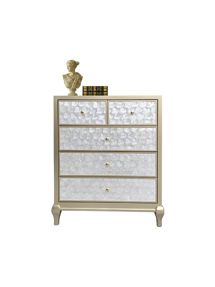 Chest of Drawers Shell Small Vertical Cabinet Living Room Locker Wall Storage Cabinet Five-Bucket Cabinet