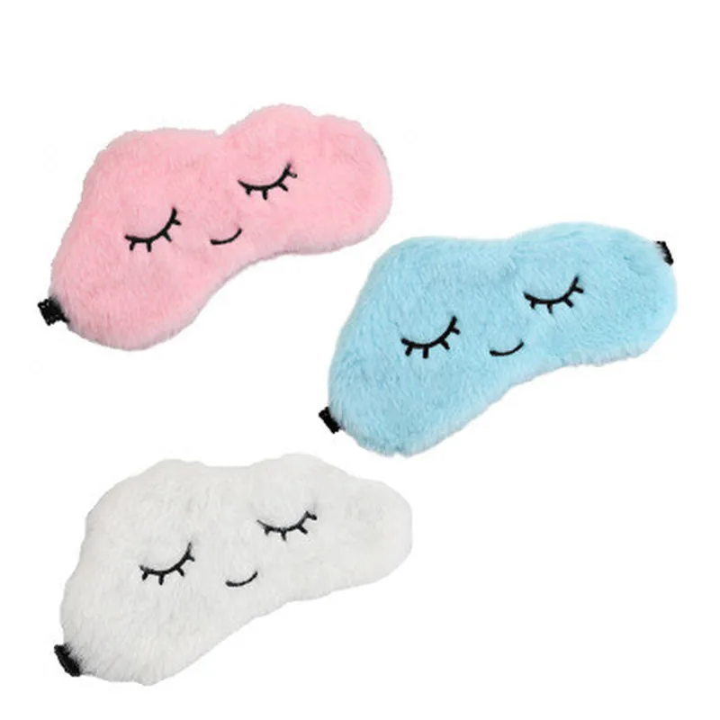 2022 New Mask Cartoon Sleeping Mask Plush Eye Shade Cover Eyeshade Suitable For Travel Home Party Gifts Eye Care