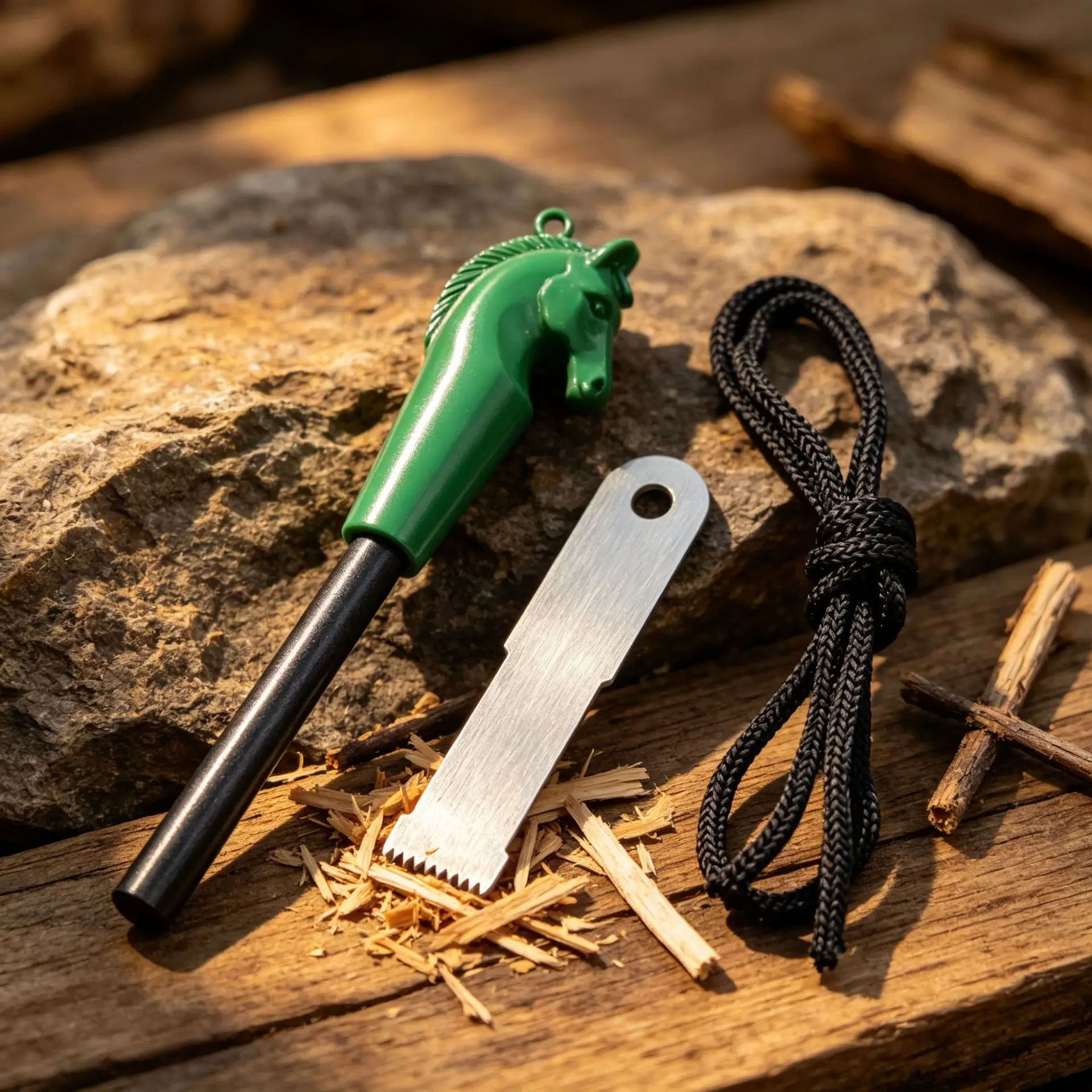 Horse Head Magnesium Rod Fire Starter, Flint Fire Ferro Rod Igniter, Outdoor Survival Camping Emergency Fire Tool for Explorer