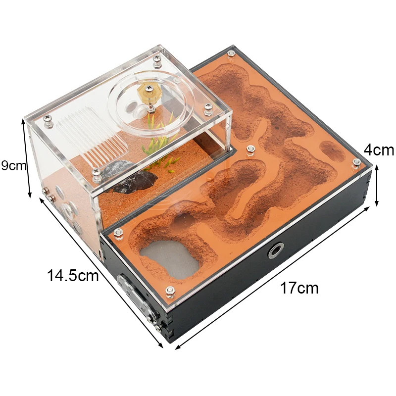 Acrylic Flat Ant Farm Plaster Ant Nest Gypsum Ecological Pet Anthill Insect Castle Workshop Villa Ant House with Feeding Area