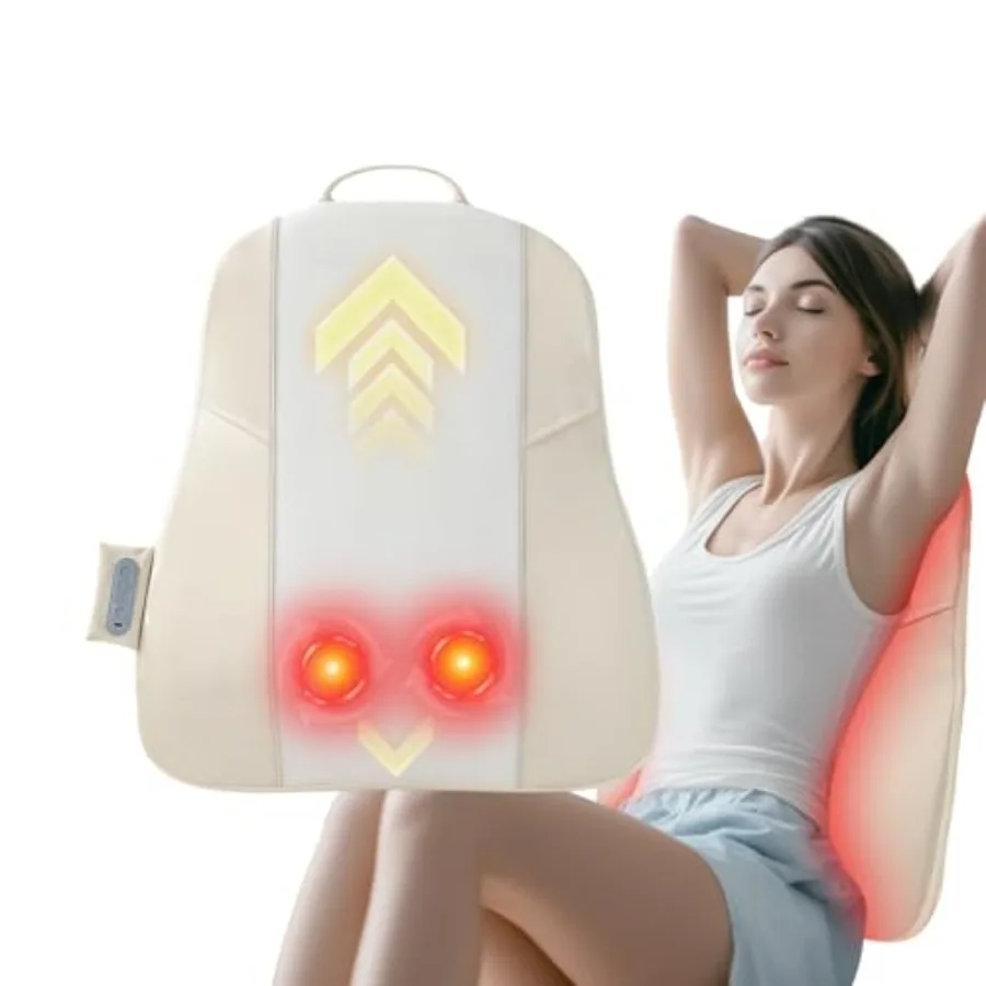 Back Massager for Pain Relief Deep Tissue Ultrathin Rolling Up and Down Full Back Massage with Heat 4D Shiatsu Kneading Shoulde