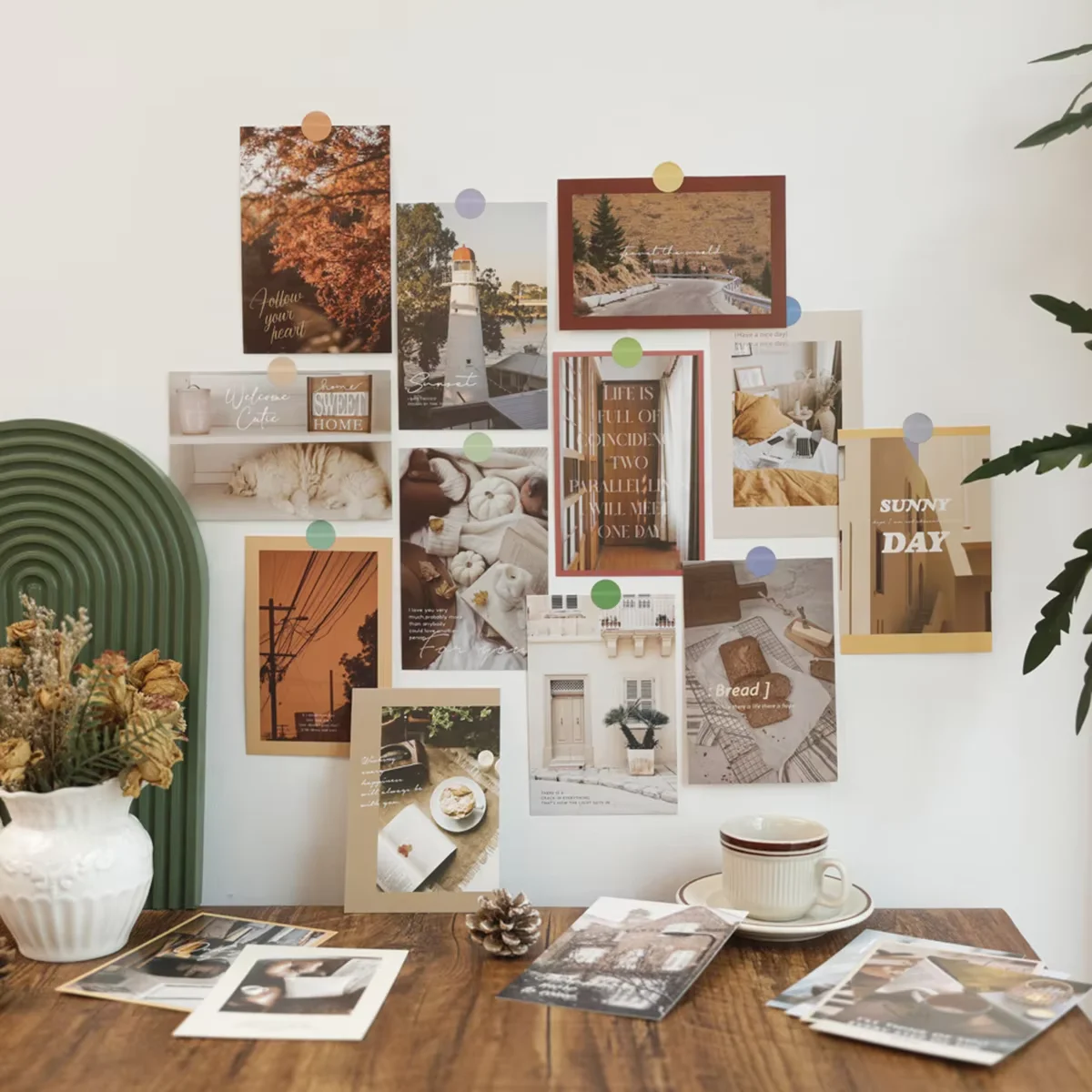 30pcs Daily Scenery Postcards Ins Style Wall Art Prints for Bedroom Living Room Classroom DIY Decoration