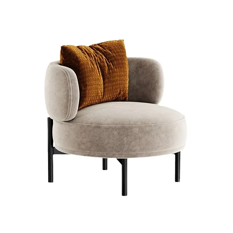 Designer simple small apartment single fabric sofa, hotel reception guest leisure home living room lazy sofa