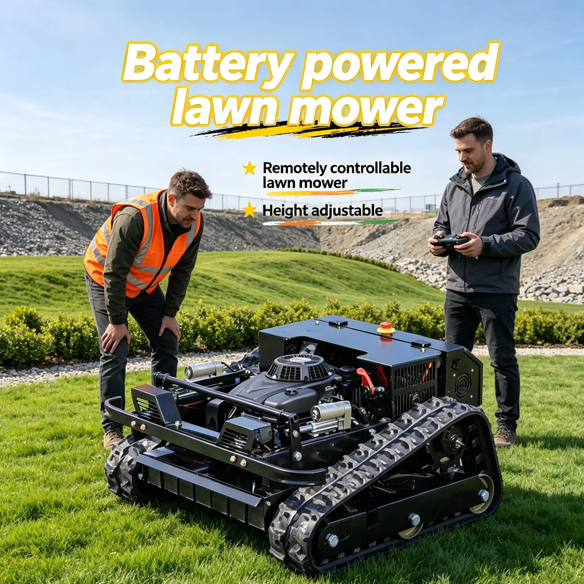 Customized CE zero turn lawn mower with optional colors adjusts cutting height to solve uneven hillside trimming problems
