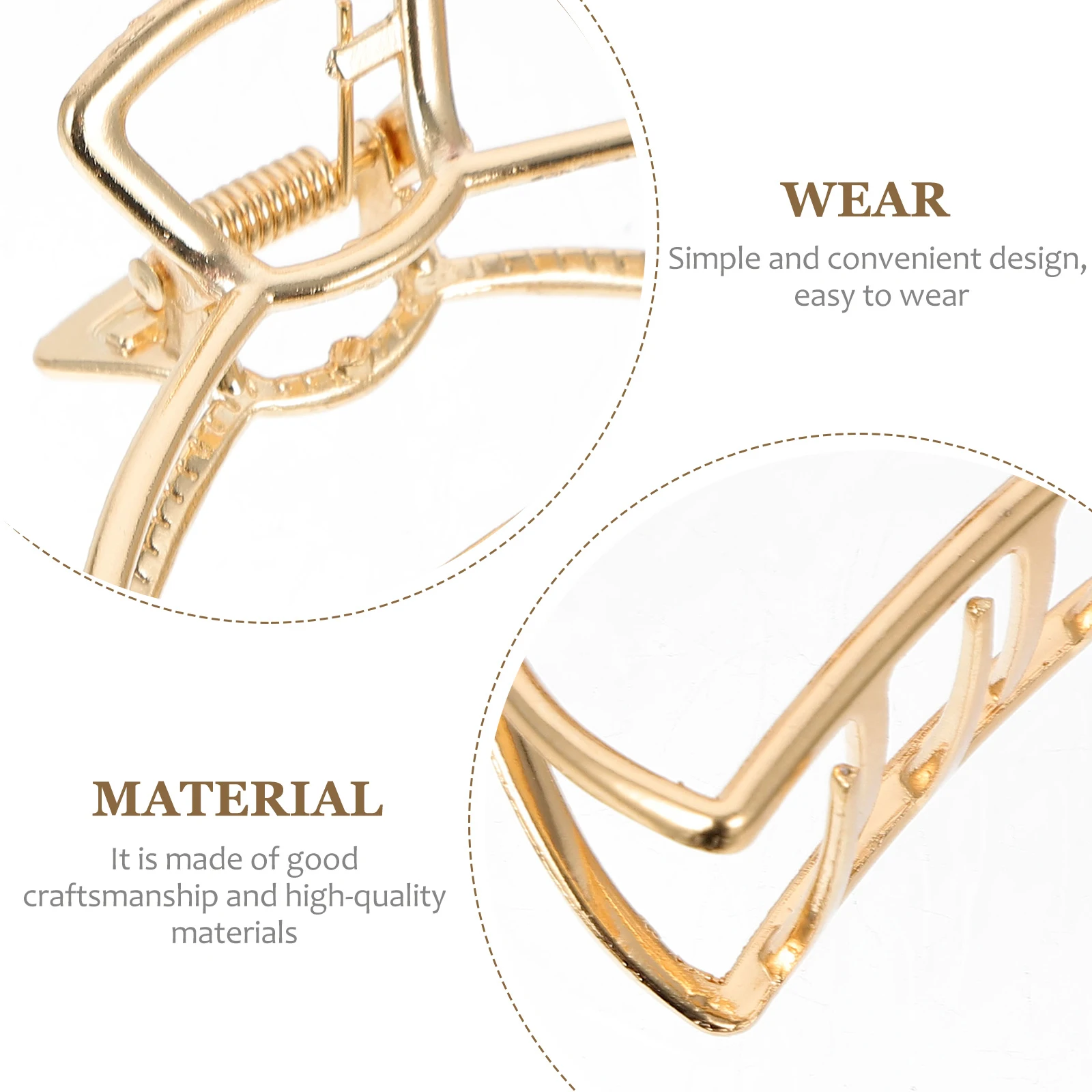 

4pcs Claw Clips Large Metal Hair Jaw Barrette Durable Hair Clamp For Women Wedding Party Shower Use Styling Tool