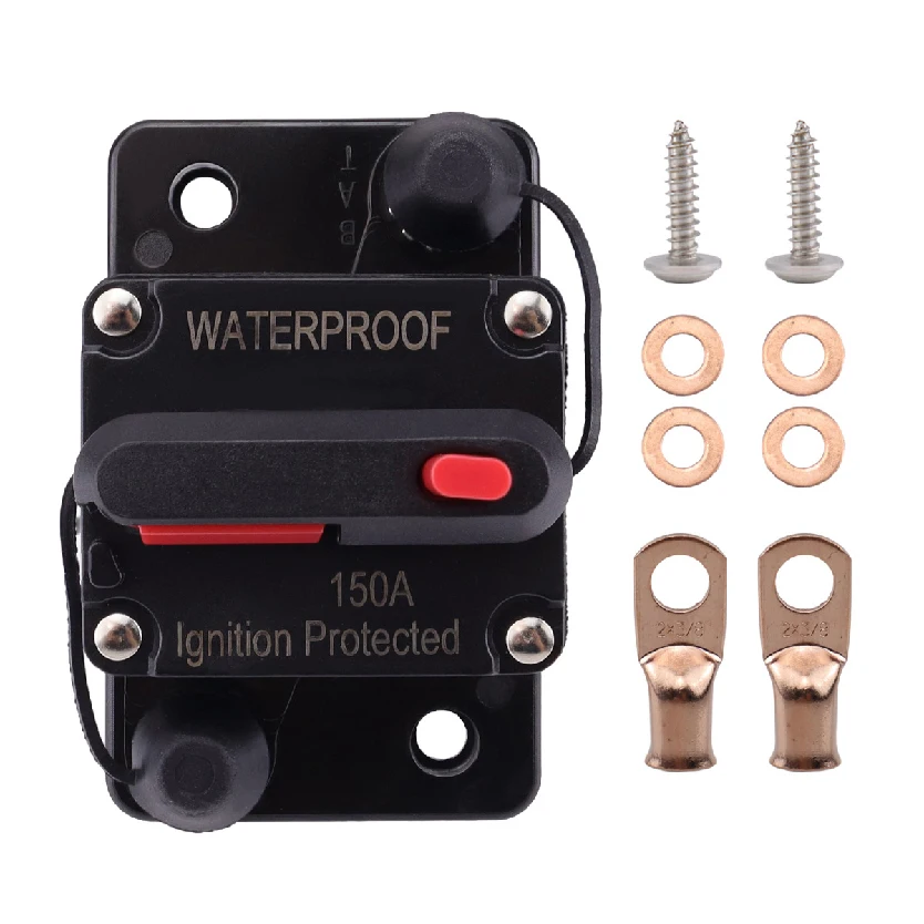 Car Audio System Waterproof Marine Circuit Breaker Reset Fuse 12V- 48V DC 40A 60A Manual Reset 20A To 300A