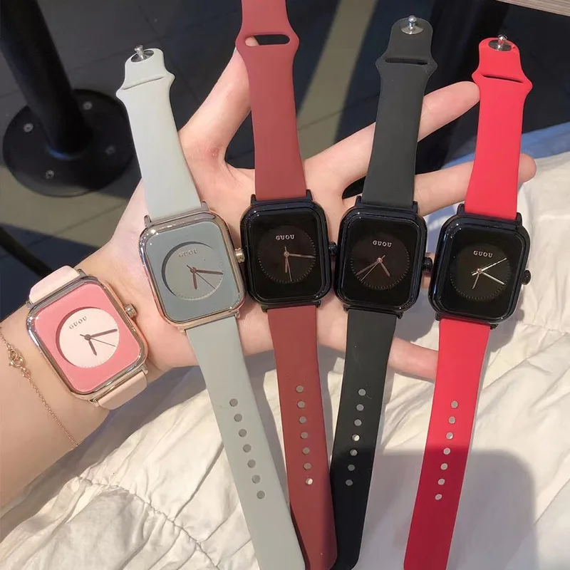 NewWomen'S Watch With Silicone Strap And Small Square Dial Simple And Stylish Women'S Watch Creative Gift For Women Female Gift.