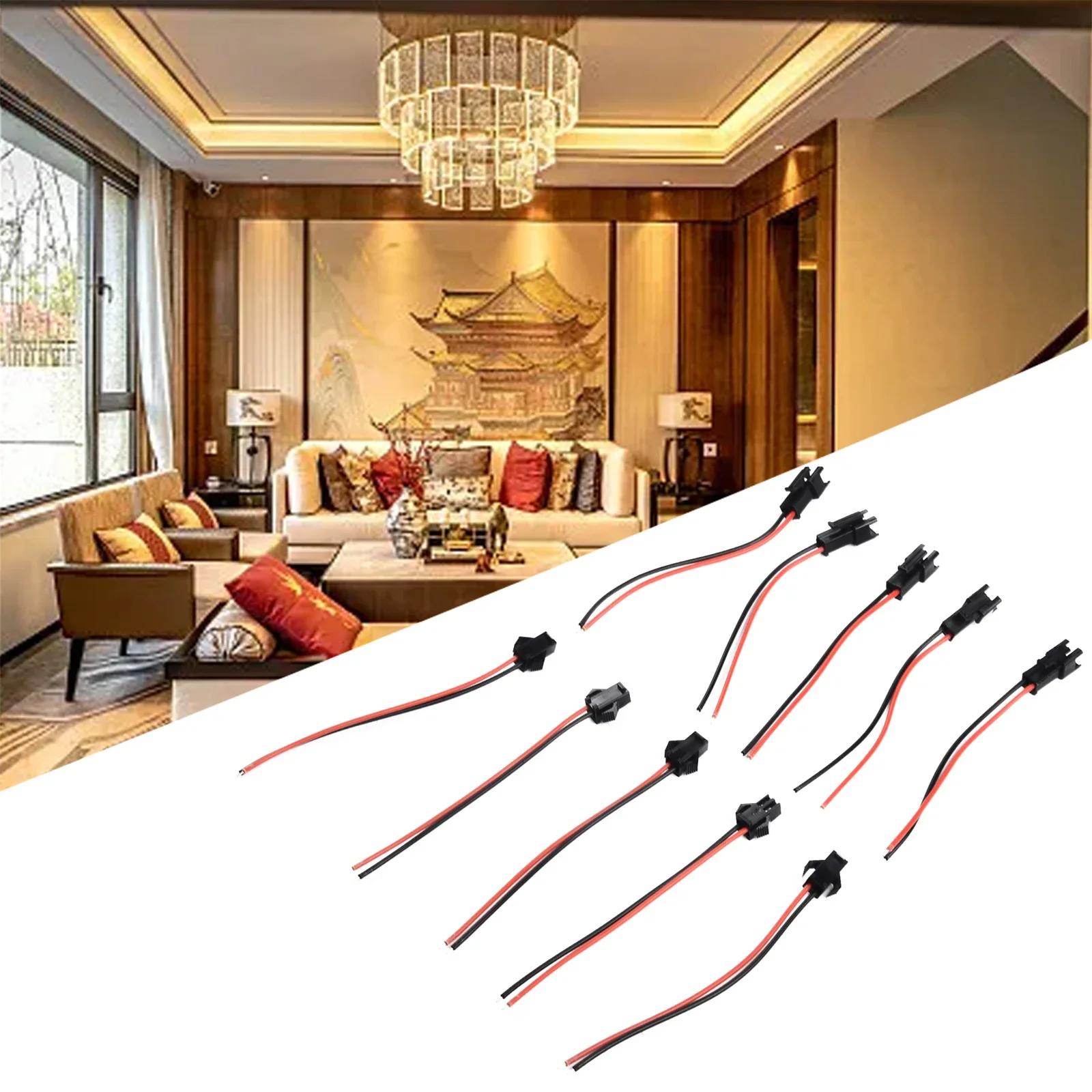 24AWG PVC SM 2-Pin 2P Connector Plug 2.54mm Male/Female Head Wires Cables LED Strip Light Driver Connectors Quick Adapter