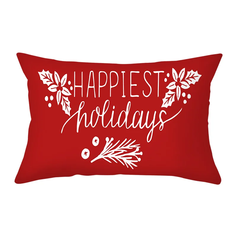 2023 Christmas Decor Cushion Cover 30x50 cm Rectangular Pillowcase Christmast Eve Home Decoration Red Pillowslip Pillow Cover