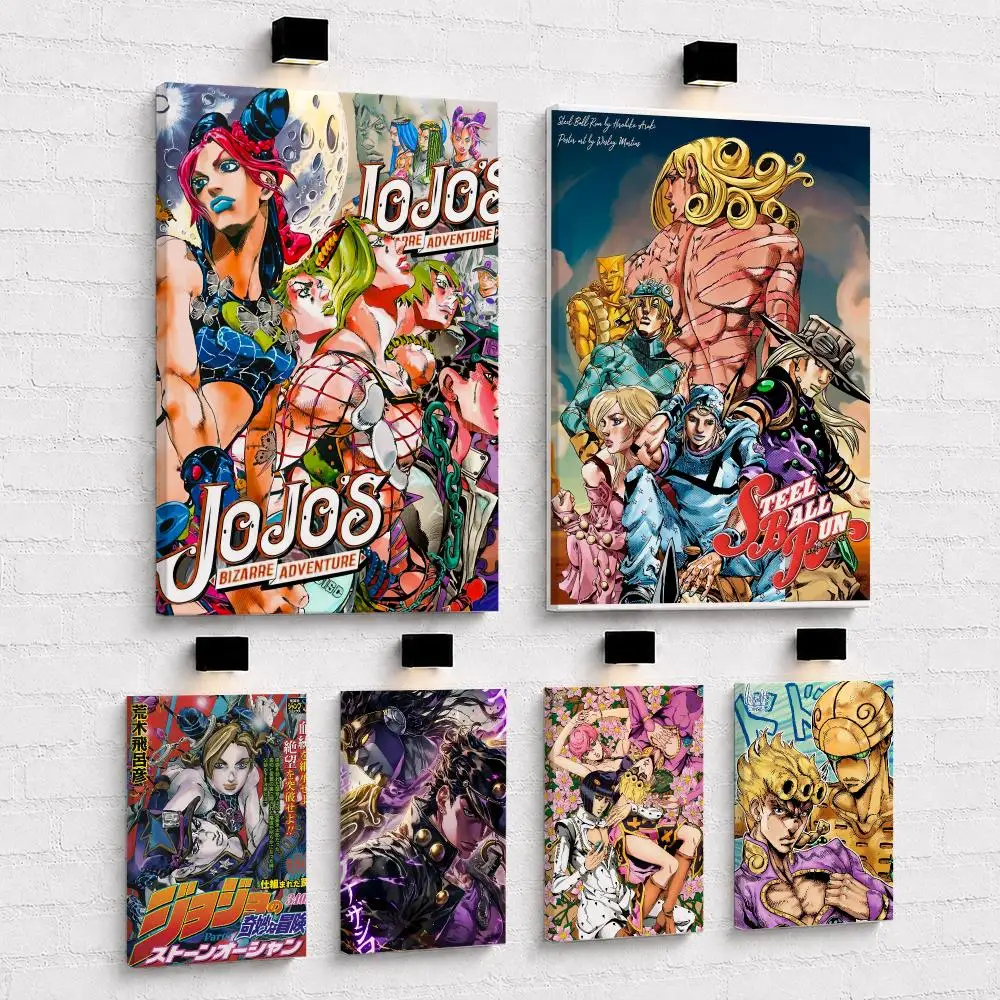 J-Jojo's Bizarre Adventure Anime Painting Calligraphy Framed Canvas Wall Art Print | Modern Poster | Home Hallway Decor