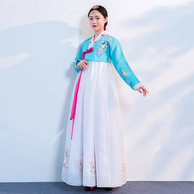 

Korean Costume Traditional Embroidered Court Hanbok Costume Women Korean National Stage Dance Performance Costume Cosplay Hanbok