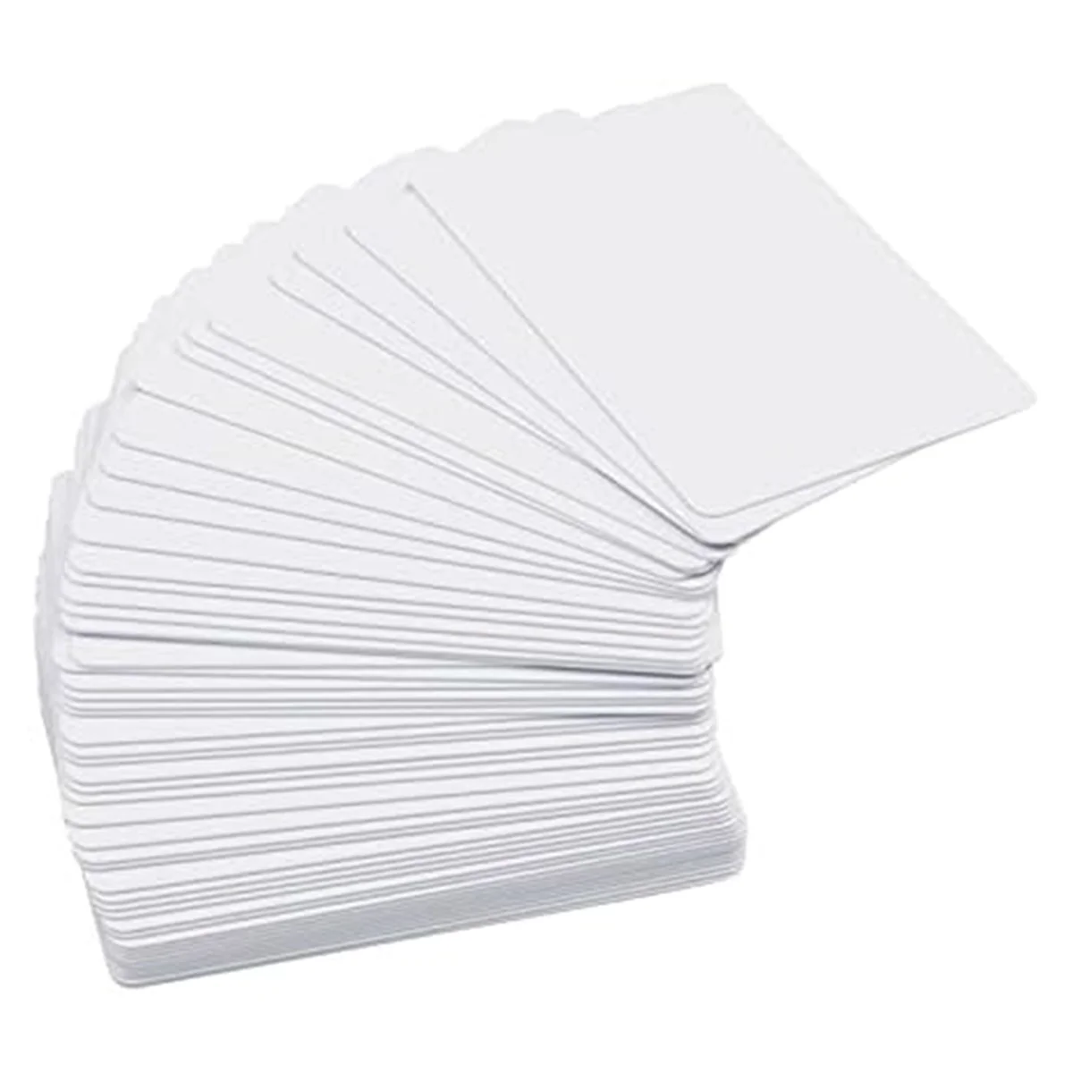 

50 Pack Premium Blank PVC Cards, CR80 30Mil Graphic Quality White Plastic Cards for Photo ID Badge Printers