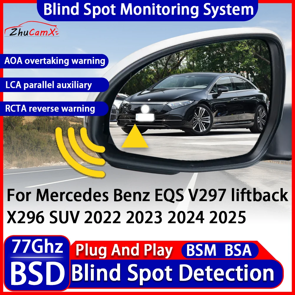 Blind Spot Detection Monitoring Warning System Lane Assistance For Mercedes Benz EQS V297 liftback X296 SUV 2022 2023 2024 2025