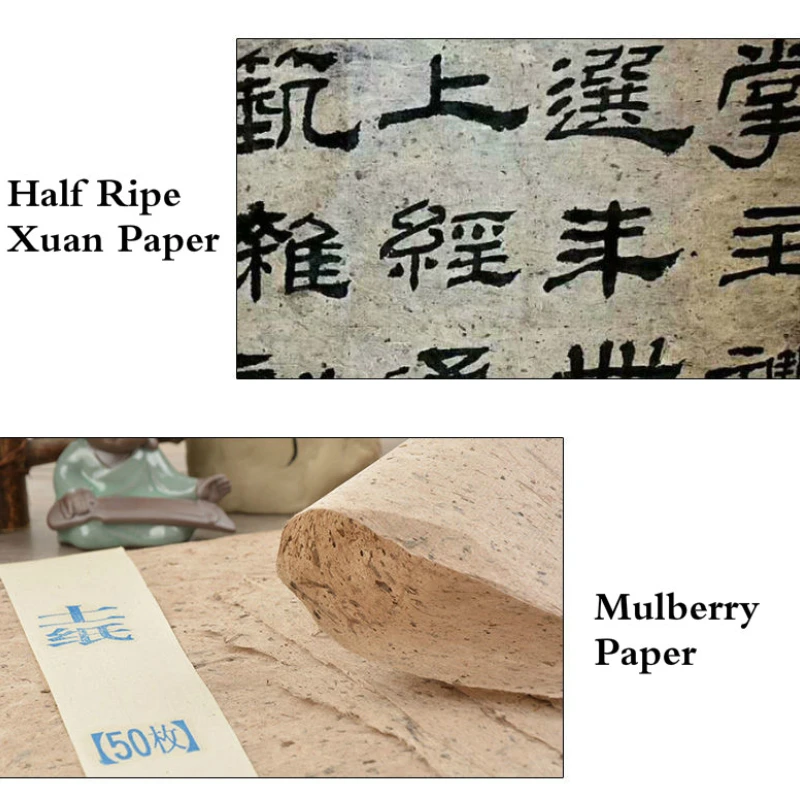 Half Ripe Xuan Paper 30*40cm Chinese Antique Mulberry Paper Handmade Natural Fiber Wine Jar Moxa Calligraphy Painting Rice Paper
